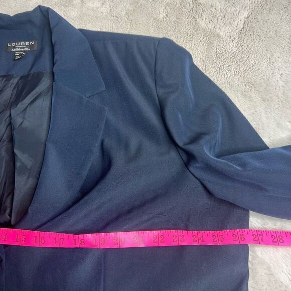 Louben Blazer Jacket Womens Size 22 Blue Lined Business Office Career - Picture 6 of 7